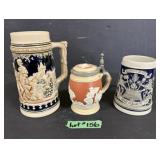 (3) German Stoneware Steins