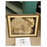Framed Signed Abstract Art on Tin