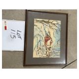 Signed Frame Watercolour - Eva M Shear 1955