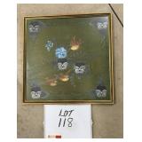 Framed Artwork 'Birds & Pansies'