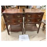 (2) Vintage Mahogany 2 Drawer Nightstands