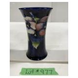 William Moorcroft Cobalt Blue Vase-'Pansy'Pattern