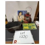 Misc. Lot - Lantern, J.D. Licence Plate & Tractor