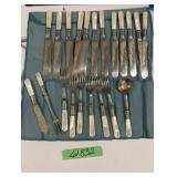 (21 Pc ) Mother Of Pearl Handled Flatware