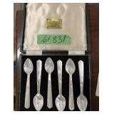 (6) Mother of Pearl Caviar Spoons in Case