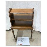 Vintage Walnut Step- Tier Side Table