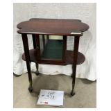 Mahogany Curio Display Table Ball & Claw Feet