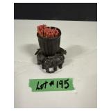 Cast Metal Match Holder - Trio Of Elephants