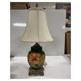 Moorcroft Pottery Lamp - 'Hibiscus' Pattern