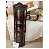 Illuminated Corner Curio Cabinet - 70' High
