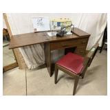 Singer Sewing Machine, Table & Chair