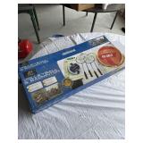 Volleyball and badminton net w stakes