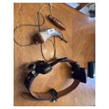 Powderhorn, duck call, police belt