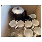 Coffee mugs & pot