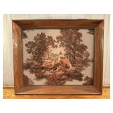 3D framed pheasant fabric art print