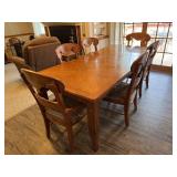 Oak dining table with 6 chairs