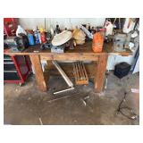 Workbench with bench grinder & vise (no content)