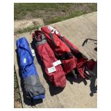 Four camping chairs (2 Coleman brand)