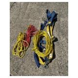 Climbing harness and rope