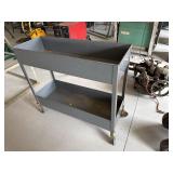 Metal 2 bin cart on casters