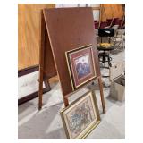 Easel with Framed Art