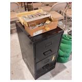 2 Drawer Filing Cabinet w box of Misc
