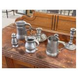 Pewter Mug, Stein, Salt Shaker, Candleholder
