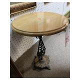 FAUX MARBLE TOP TABLE W/ IRON BASE - 15 X 20 '