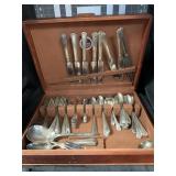 VINTAGE E.P. N.S. FLATWARE SET IN CHEST