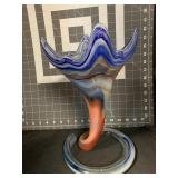 12 ' VINTAGE OKLAHOMA ART GLASS VASE