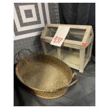 TABLE TOP MIINI GREEN HOUSE AND METAL TRAY