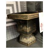 HAND-PAINTED METAL HEXAGON URN - 12 X 10.5 '