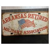VINTAGE ARKANSAS RETIRED MILITARY ASSOC LICENSE