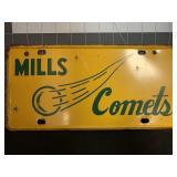 VINTAGE METAL MILLS COMET LICENSE PLATE