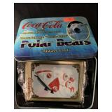METAL COCA-COLA BEAR TRADING CARDS - NEW IN TIN