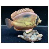 5 ' WOOD PAINTED FISH ON DRIFTWOOD BASE