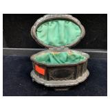 ANTIQUE WORMS ENGLAND METAL TRINKET BOX - 4.5 X