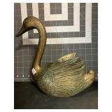 VINTAGE BRASS SWAN PLANTER 10.25 '