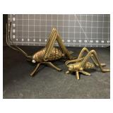 2 BRASS GRASSHOPPERS - 4 ' AND 6 '
