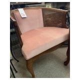 DUSTY ROSE CANED SIDE CHAIR