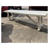 FAUX WOOD WHITE WASHED BENCH - 70 X 15 X 18 '