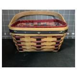 LONGABERGER 2004 PATRIOTIC BASKET WITH LINER 7 X