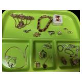 LOT OF MISC COSTUME JEWELRY AND PARTS