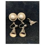 STERLING SCREW-BACK & PIERCED EARRINGS & LONG