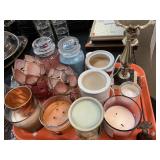 LARGE LOT OF CANDLES & DECORATIVE ACCESSORIES