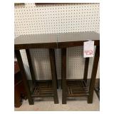 PAIR OF CONTEMPORARY PLANT STANDS - TOPS AS IS -