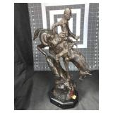 15 ' CAST METAL REMINGTON MOUNTAIN MAN ON MARBLE