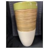 POTTERY & BAMBOO VASE - 18 X 8.5 '