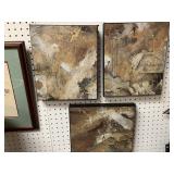 3 FRAMED ABSTRACT CONTEMPORARY STRETCHED CANVAS