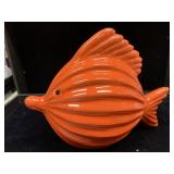 ORANGE POTTERY FISH - 8 X 6 '